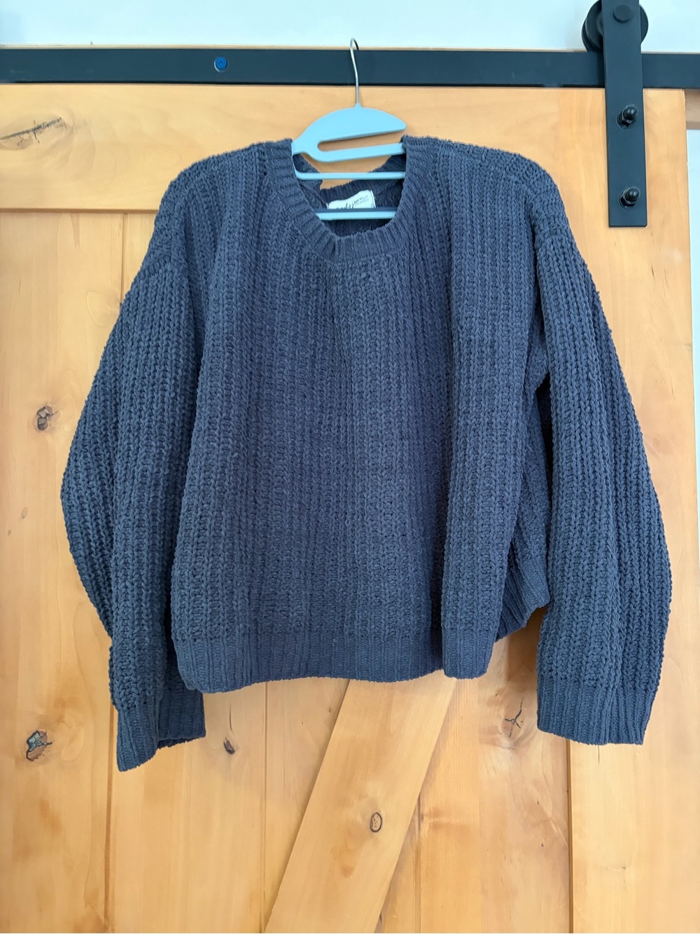 Carly Jean Los Angeles navy chenille style Crewneck Sweater